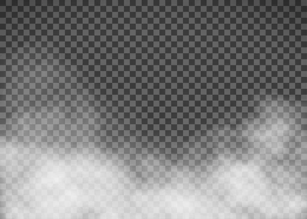 Fumée Blanche Sur Fond Transparent Brouillard Modèle Illustration Vectorielle Stock — Image vectorielle