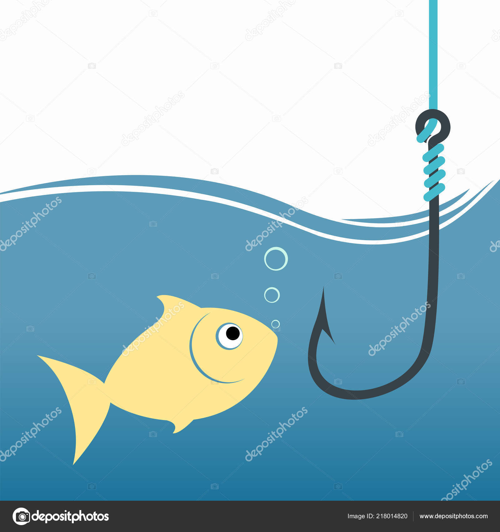 Goldfish Fish Hook Fishing Bait Stock Vector Illustration Stock