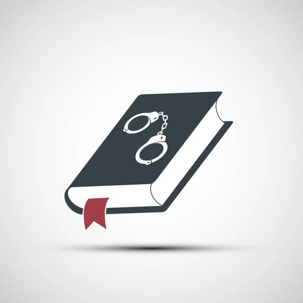 Εικονίδιο Βιβλίο Νομικού Δικαίου Δεμένος Χειροπέδες Στο Εξώφυλλο Λογότυπο Εικονογράφηση — Διανυσματικό Αρχείο