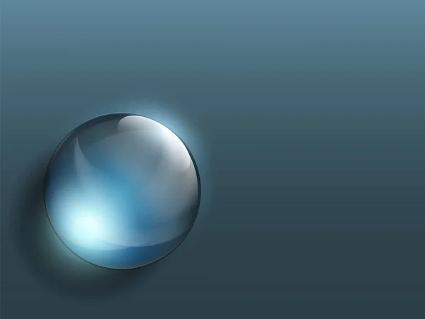 Boule Cristal Transparente Sur Fond Sombre Illustration Vectorielle Stock — Image vectorielle