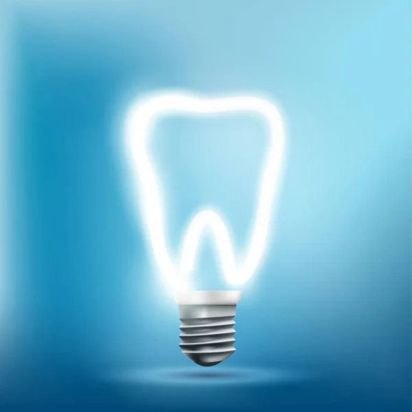 電球の光として人間の歯をインプラントします ベクトル ストック イラスト — ストックベクタ
