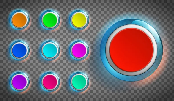 Ronde gekleurde knoppen voor de website of app. — Stockvector