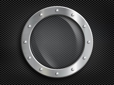 Şeffaf cam ile yuvarlak metal pencere porthole