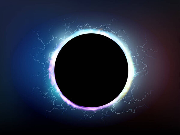 Electrical discharges around the black hole. Power bright energy