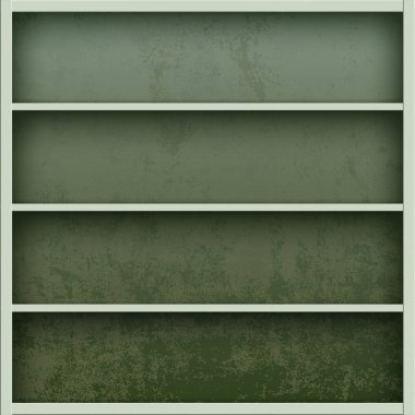 Metal boş alet kutusu. Depo için boş raflar