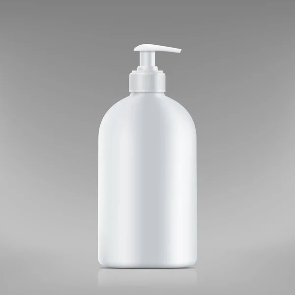 Witte lege fles zeep met dispenser — Stockvector