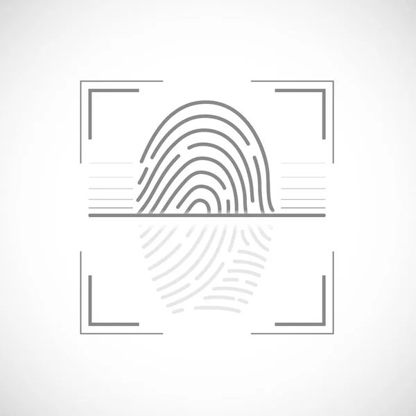 Escáner de huellas dactilares. Seguridad de los datos y acceso biométrico . — Vector de stock
