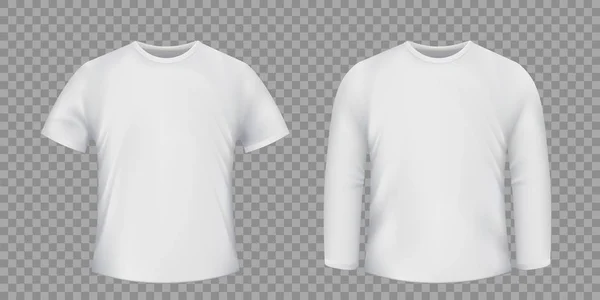 Set van witte t-shirts. Geïsoleerd op een transparante achtergrond. — Stockvector