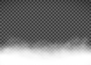 Saydam bir arka plan üzerinde izole edilmiş beyaz duman veya sis