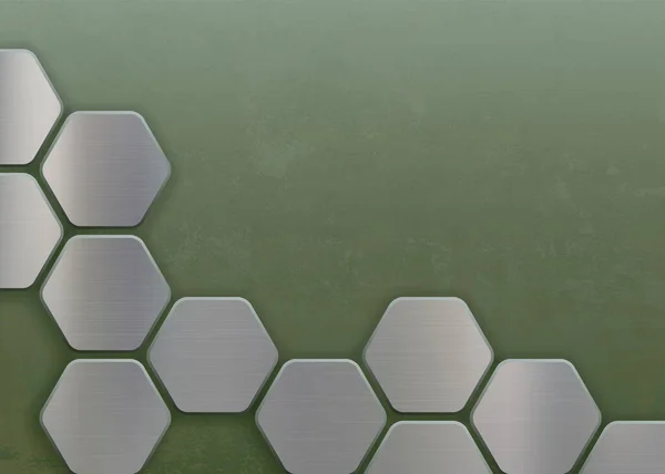 幾何学的なハニカムパターンを持つ金属の背景 近代的な鋼の装飾 ベクターイラスト — ストックベクタ