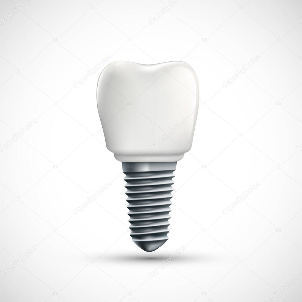 Dental implant icon. Isolated on white background. Vector illustration.