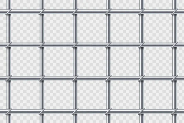 Kovové Vězeňské Mříže Šablona Izolovaná Průhledném Pozadí Vektorová Ilustrace — Stockový vektor