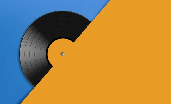 Vinyl Plaat Schijf Muziekachtergrond Met Kopieerruimte Vectorbanner — Stockvector