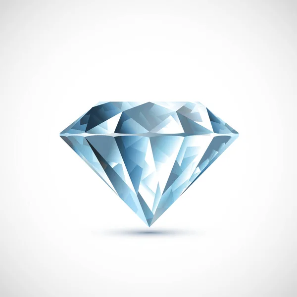Kostbare Blauwe Diamant Geïsoleerd Witte Achtergrond Vectorpictogram Vectorbeelden