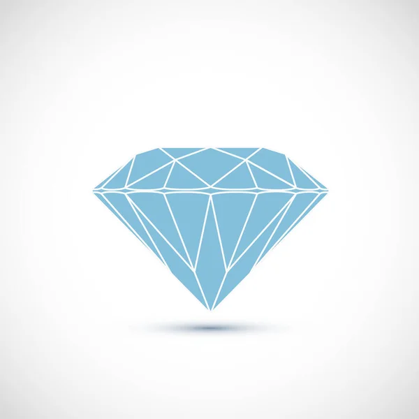 Logo Diamante Azul Aislado Sobre Fondo Blanco Icono Del Vector — Archivo Imágenes Vectoriales