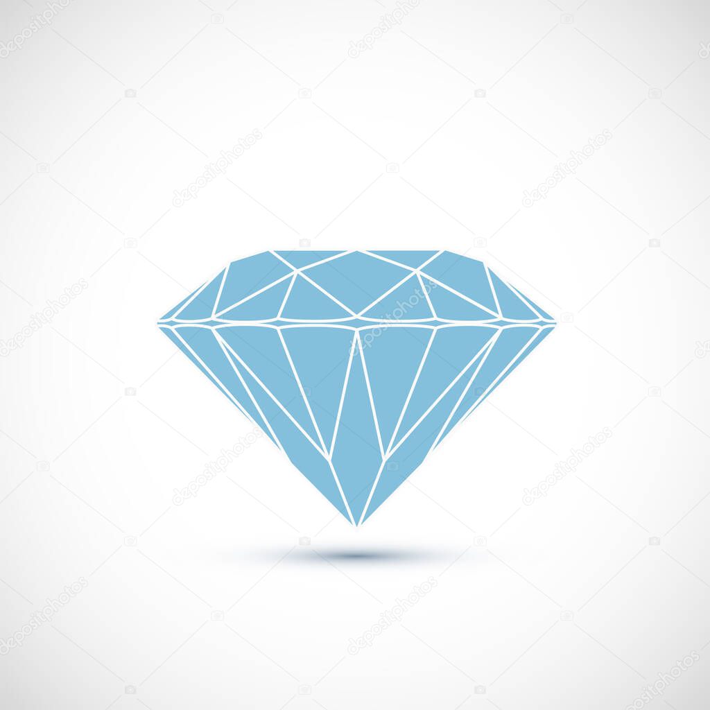 Logo blue diamond Isolated on white background. Vector icon