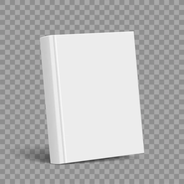 Libro Blanco Con Plantilla Portada Blanca Mockup Aislado Sobre Fondo — Vector de stock