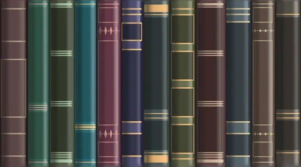 Background Old Vintage Books Bookshelf Vector Illustration — Stock Vector