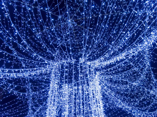 Blue Lights Christmas Abstract Background Festive Light — Stock Photo, Image