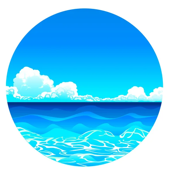 Vector Sea Background in circle — Stock Vector