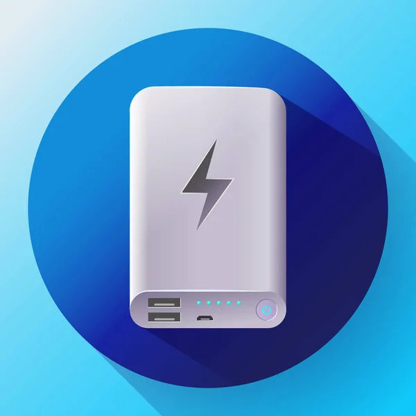 Powerbank-Symbol, tragbares Ladegerät, Vektorillustration — Stockvektor