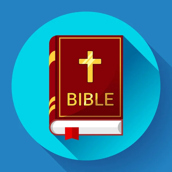 Biblia ikon hosszú árnyéka — Stock Vector