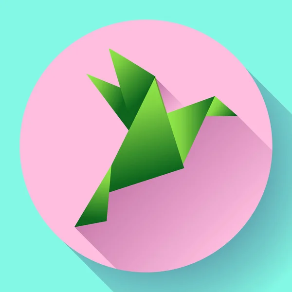 Зелёная икона оригами — стоковый вектор