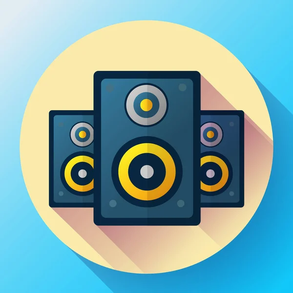 Audio zene ikon és a multimédia hangszóró ikon — Stock Vector
