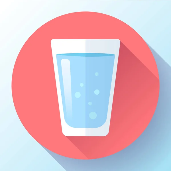 Ποτήρι νερού εικονίδιο επίπεδη σχεδίαση — Διανυσματικό Αρχείο