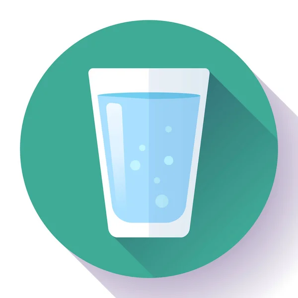 Glas vatten ikonen platt design — Stock vektor