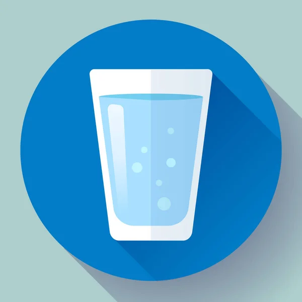 Glas water pictogram plat ontwerp — Stockvector