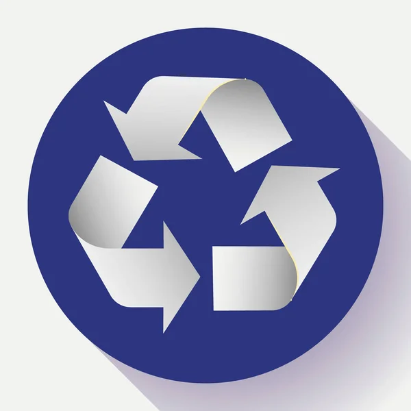 Flechas blancas reciclar eco símbolo vector ilustración aislada sobre fondo blanco. Signo reciclado. Icono de ciclo reciclado. Símbolo de materiales reciclados. Icono reciclado . — Archivo Imágenes Vectoriales