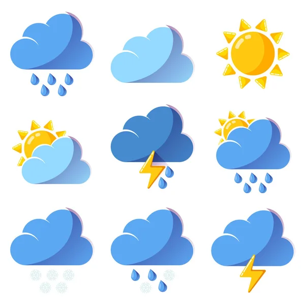 Прогноз погоды красочные векторные иконки — стоковый вектор