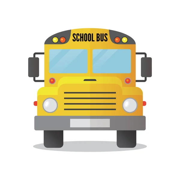 Okul otobüsü simgesi Isolated beyaz zemin üzerine sarı — Stok Vektör