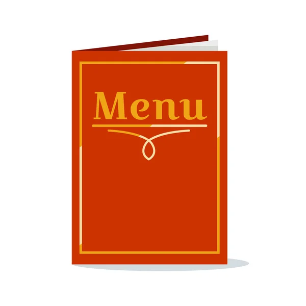 Cafe, ristorante icona del libro menu rosso in stile piatto . — Vettoriale Stock