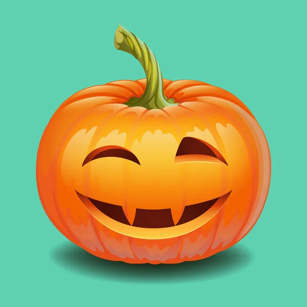 Cara de calabaza de Halloween - sonrisa divertida Jack o linterna — Vector de stock