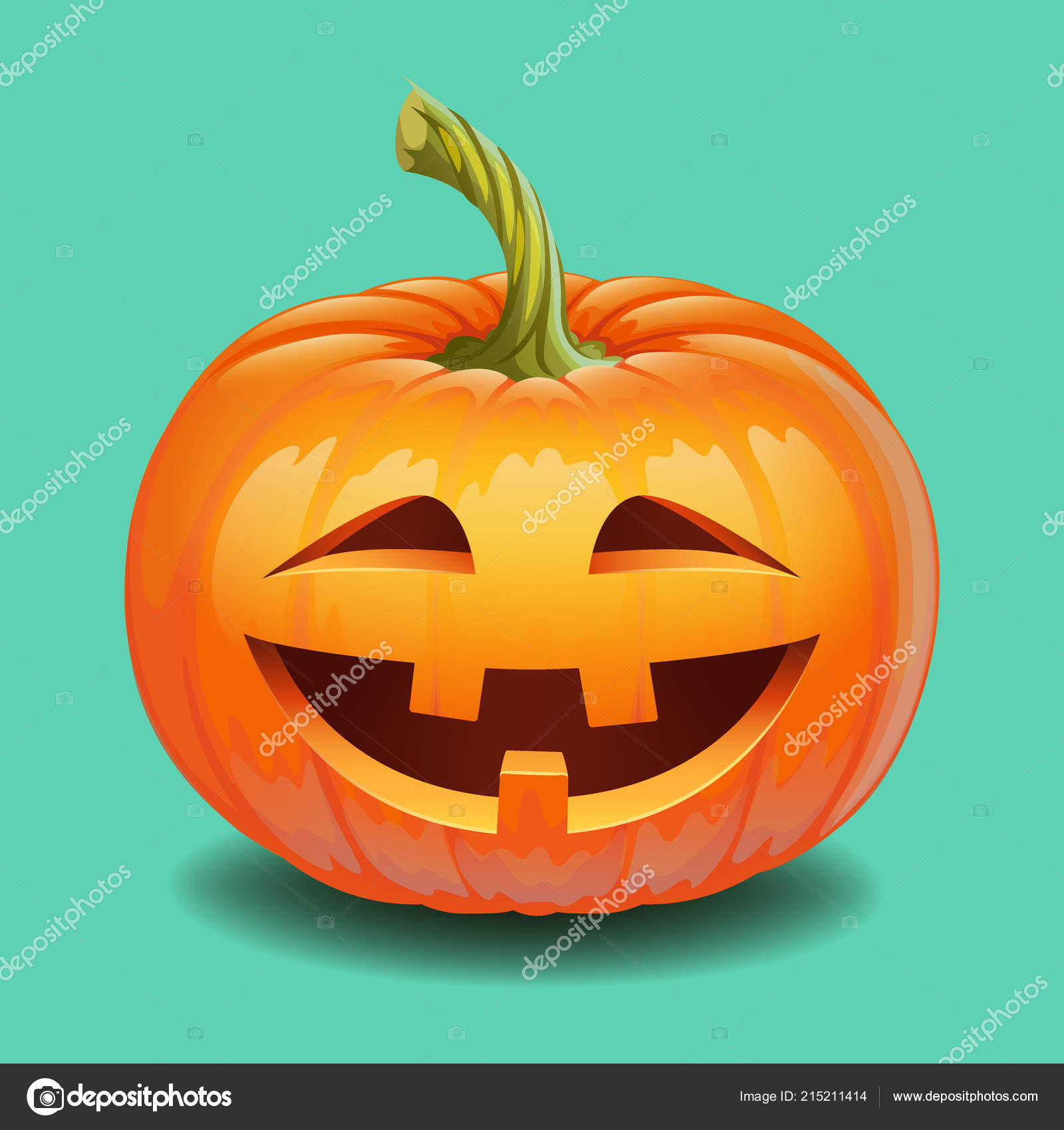 Halloween scary illuminated face in the dark vector illustration. Pumpkin  eyes and smile Stock Vector