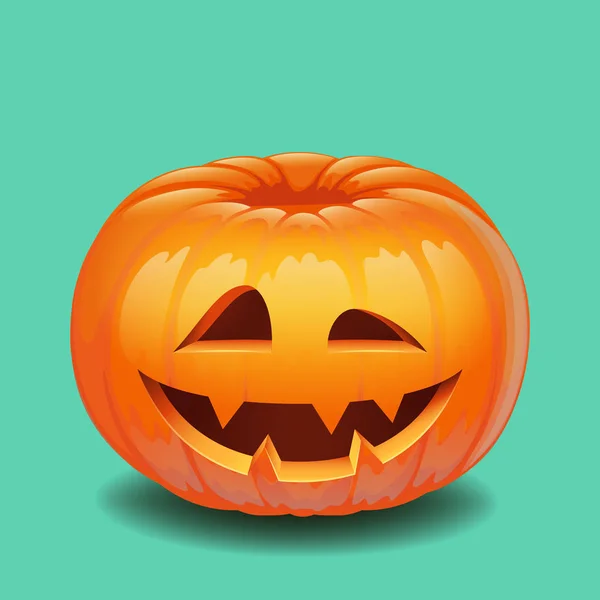 Cara de calabaza de Halloween - sonrisa espeluznante Jack o linterna — Vector de stock
