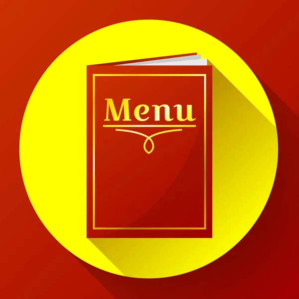 Café, restaurant icône de livre de menu rouge dans le style plat . — Image vectorielle