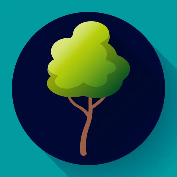 Lakás zöld fa ikon vektor. Mentse az erdő és a természet — Stock Vector