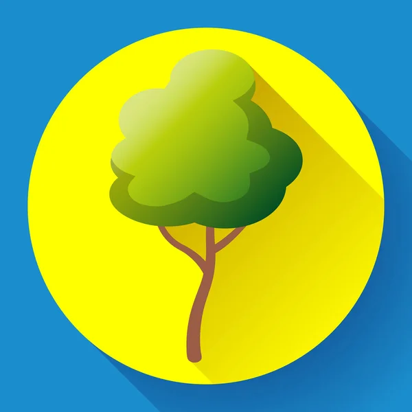 Vektorové ikony plochý Zelený strom. Zachránit les a příroda — Stockový vektor