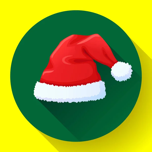 Red Santa Claus hat icon, New Year cap — Stock Vector