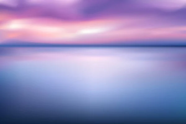 Horizontal largo azul rosa céu desfocado fundo. Pôr do sol e nascer do sol mar desfocado fundo —  Vetores de Stock