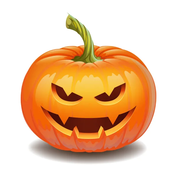 Visage de citrouille Halloween - Sourire maléfique Jack o lanterne — Image vectorielle