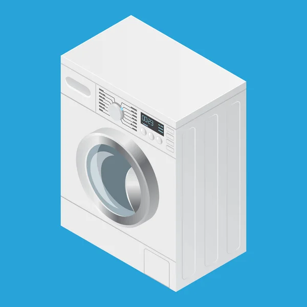 Realistische detaillierte isometrische 3D-Waschmaschine — Stockvektor