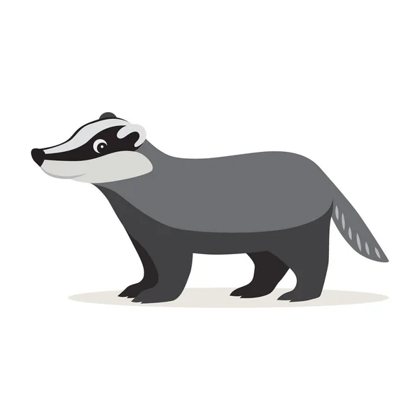 Icône de blaireau gris isolé, forêt, animal des bois — Image vectorielle