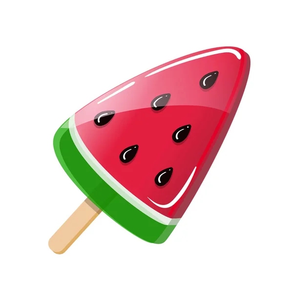 Vattenmelon candy lollipop isolerad på vit bakgrund — Stock vektor