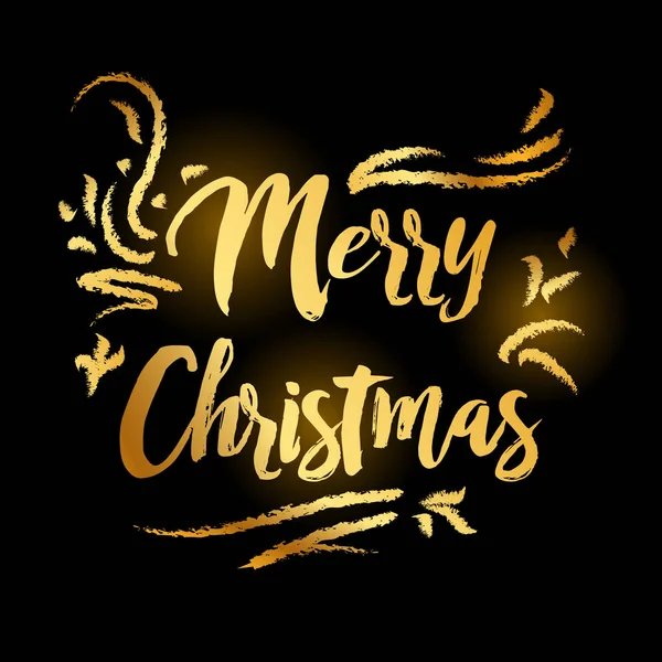 Joyeux Noël et bonne année 2019 or sur fond noir — Image vectorielle