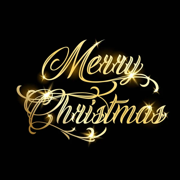 Joyeux Noël et bonne année 2019 or sur fond noir — Image vectorielle