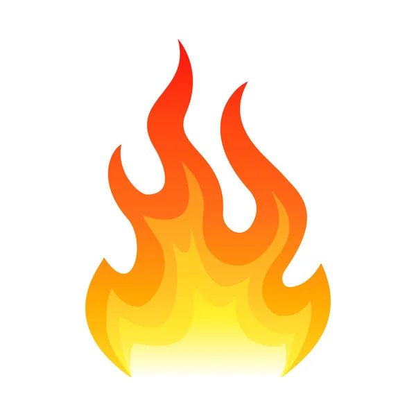 Red fire platte pictogram geïsoleerd op een witte achtergrond voor gevaar concept of logo ontwerp. Pictogram vuur- en red fire. — Stockvector